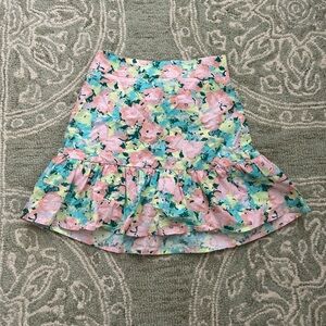 Floral Ruffle Hem Skirt